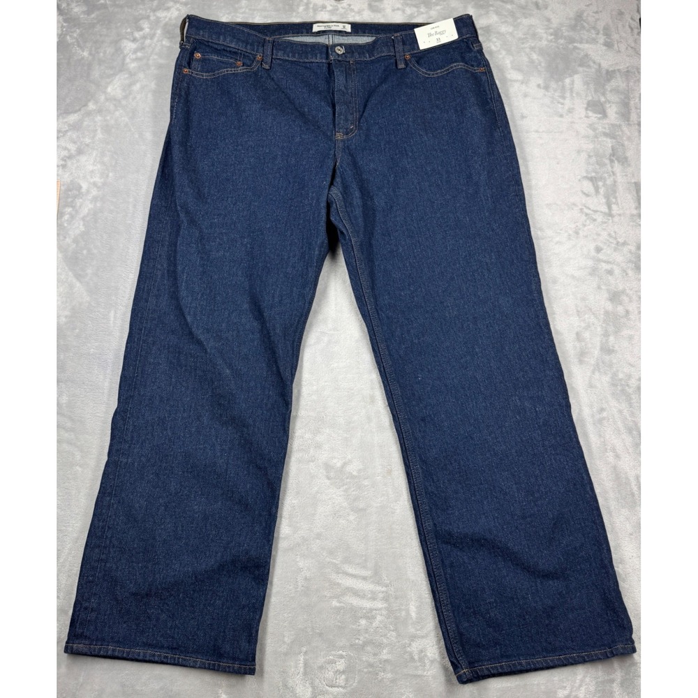 ABERCROMBIE & FITCH Baggy Low Rise Jean Men 33S Fits 41x30.5 Blue Dark NWT